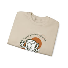 Load image into Gallery viewer, Support your local Coffee shop Crewneck Sweatshirt, Coffee lover Sweatshirt, Coffee club sweatshirt, trendy coffee shirt