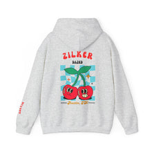 Load image into Gallery viewer, Cute Austin Cherry Graphic Hoodie, Zilker Park Austin Texas Vintage Cherry Sweatshirt, Casual Cherry Austin Hooded Sweatshirt, Fruit Hoodie
