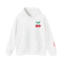 Load image into Gallery viewer, Cute Austin Cherry Graphic Hoodie, Zilker Park Austin Texas Vintage Cherry Sweatshirt, Casual Cherry Austin Hooded Sweatshirt, Fruit Hoodie
