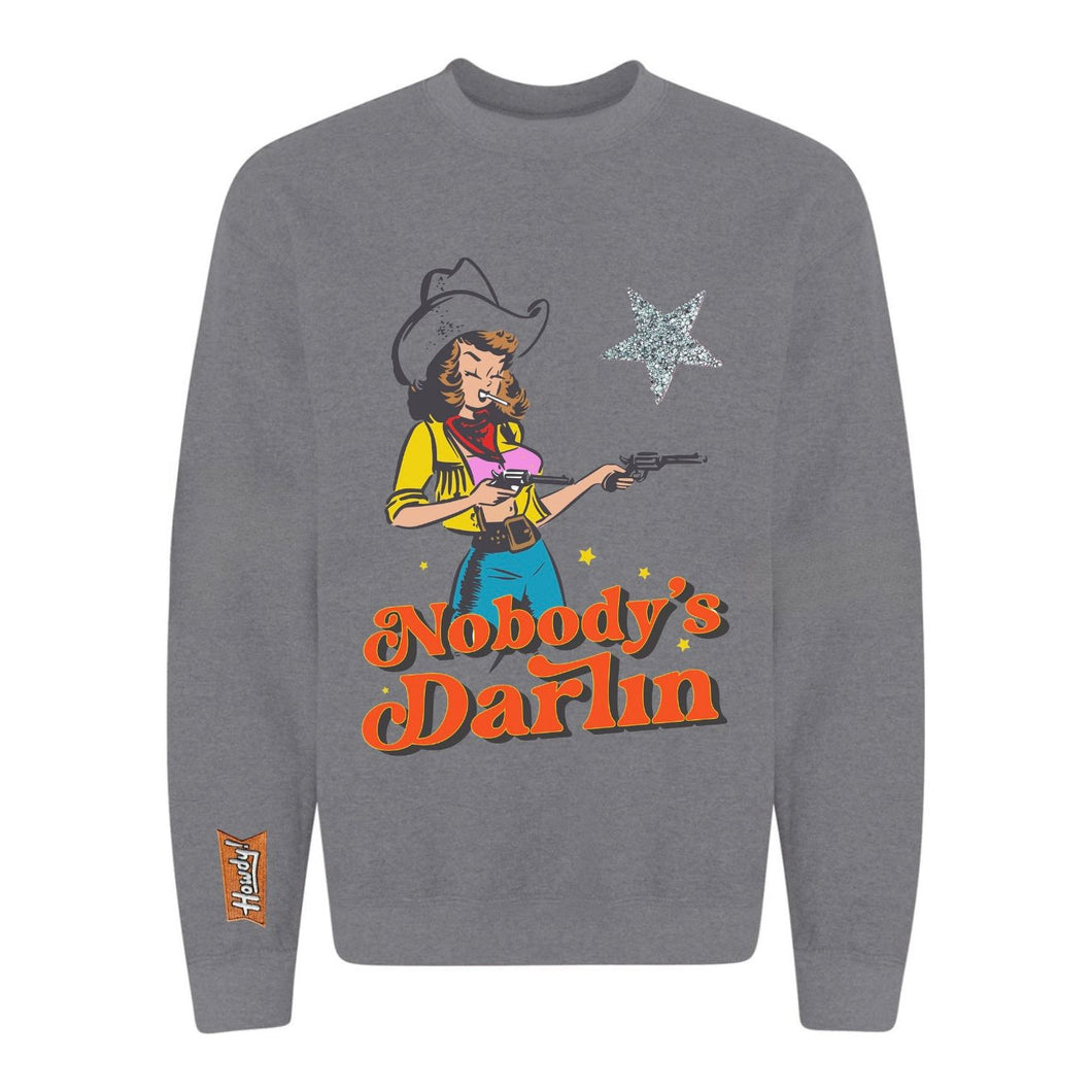 Nobody’s Darlin’ Rodeo Country Western Patch Sweatshirt