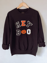 Load image into Gallery viewer, Hey Boo Halloween Patch Sweatshirt
