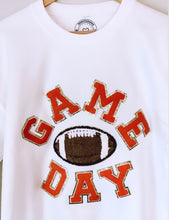 Load image into Gallery viewer, Game Day College or NFL Football Customizable Chenille Patch Sweatshirt
