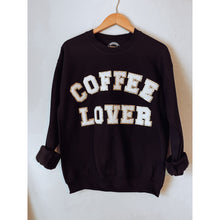 Load image into Gallery viewer, Coffee Lover Chenille Patch Graphic Sweatshirt
