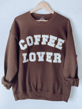 Load image into Gallery viewer, Coffee Lover Chenille Patch Graphic Sweatshirt
