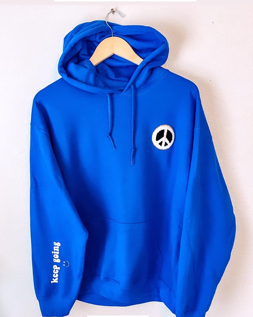 Peace and Happiness Patch Puff Hoodie