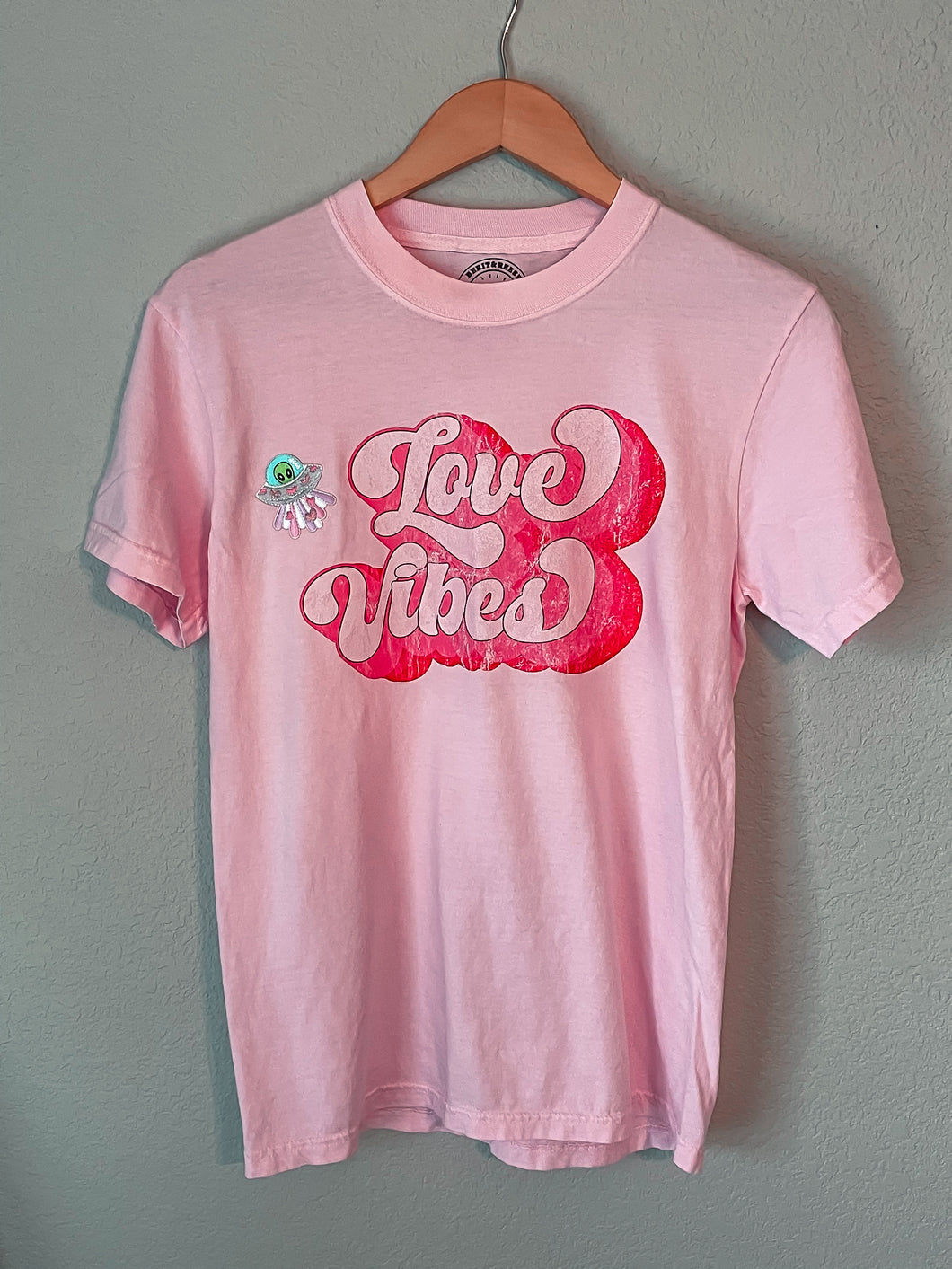 Love Vibes Alien Patch Graphic Tee