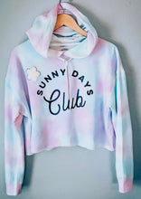 Load image into Gallery viewer, Sunny Days Club tie-dye crop hoodie
